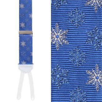 Trafalgar Store Let It Snow Novelty Snowflake Silk Formal End Suspenders in Light Blue at Nordstrom