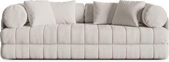Cosmopolitan Design Sof&aacute; cama 3 plazas tejido boucl&eacute; beige claro