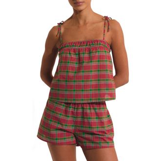 Etam Vagabonde Plaid Cotton Pajama Camisole in Fuchsia at Nordstrom, Size X-Small