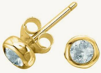 Dower & Hall 3mm Aquamarine Dewdrop Studs in Yellow Gold Vermeil/pair at Nordstrom