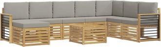 vidaXL Conjunto De Sof&aacute;s De Exterior 9 Uds. Blanco Y Gris Claro Vidaxl