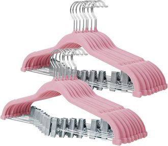 OEM Perchas Para Pantalones Con Pinzas M&oacute;viles, Perchas Antideslizantes De Terciopelo, Perchas Que Ahorran Espacio Para Camisas, Pantalones, Vestidos, Fal