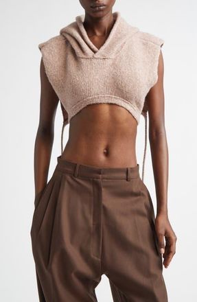 Aisling Camps Hooded Wool Blend Dickie in Mauve Melange at Nordstrom