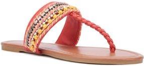 New York & Company Joyce Beaded T-Strap Sandal in Pink at Nordstrom Rack, Size 8