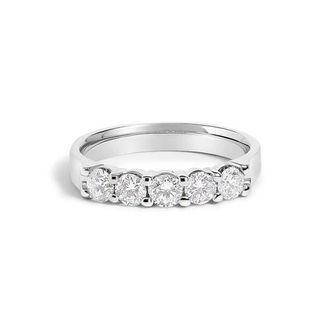 House of Brilliance 14K Gold 3/4 Ctw Diamond 5 Stone Band Ring in White Gold at Nordstrom, Size 5.5