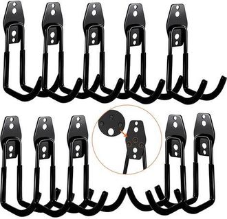 OEM Juego De 10 Ganchos De Pared Para Garaje, Ganchos De Almacenamiento, Ganchos De Pared De Acero Con 3 Soldaduras En Lugar De 2, M&aacute;s Resistentes Para Es