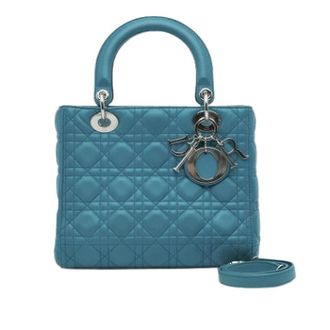 Dior Pre-owned Lady Dior Medium Handbag - Dames - Vintage Handtas - Blauw - ONE Size - Leer - Vintage