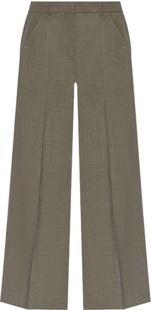 Kenzo wide-leg wool trousers - women - Wool/Cotton/Elastane - 34 - Grey