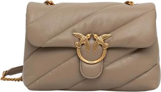 Pinko Love Puff Classic Crossbody - Dames - Schoudertassen - Beige - ONE Size - Katoen - Tassen