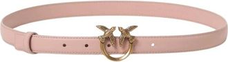 Pinko Belts, female, Pink, Size: S Elegant Love Birds Leather Belt
