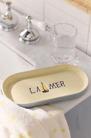 Anthropologie Printed Ceramic Bath Tray