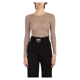 Pinko Pinko, Tops, Dames, Beige, L, Elegant Berlino Charmeuse Sweater