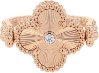 Van Cleef & Arpels Pink Gold Gray Pink Gold (18K) Band Ring (Pre-Owned)