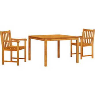 vidaXL Conjunto De Comedor De Jard&iacute;n Ajustable En Altura 3 Pcs Marr&oacute;n Vidaxl