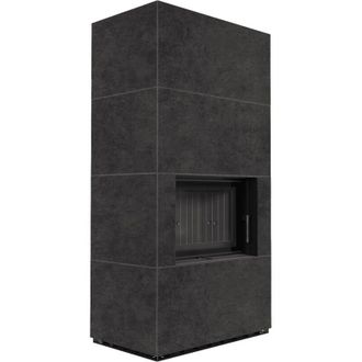 Kratki Kaminbausatz KRATKI FLOKI BOX 8 kW &Oslash; 160 Quarzsinter FOKOS GRAFITE schwarz Verkleidung