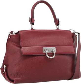 Ferragamo Pre-owned Hand Bag - Dames - Vintage Handtas - Rood - ONE Size - Leer - Vintage
