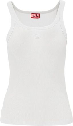 Diesel Ribgebreide Top zonder Mouwen - Dames - Tops zonder mouwen - Wit - S - Katoen - Tops