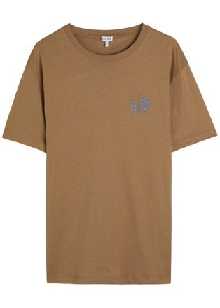 Loewe Logo-embroidered Cotton T-shirt - Camel - S
