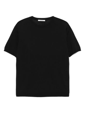 KANGRA fine-ribbed T-shirt - Black
