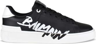 Balmain B-Court sneakers van bedrukt leer - Heren - Sneakers - Zwart - 40 EU - Leer - Schoenen