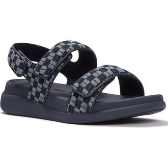 FitFlop F-Mode Go Checkerboard Sandal in Dark Denim at Nordstrom, Size 7.5