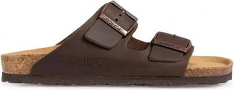 Rohde Bruine damessandaal met twee banden - Dames - Sandalen - Bruin - 36 EU - Su&egrave;de - Schoenen