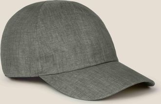 Luca Faloni Safari Green Linen Baseball Cap