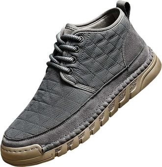 Generic Mens Casual Sneaker Shoes, Sport Shoe High Top Ankle Boots Lace Up Flats Shoes Non-Slip Soles Walking Trainers Retro Fashion Outdoor Shoe Comfortable 