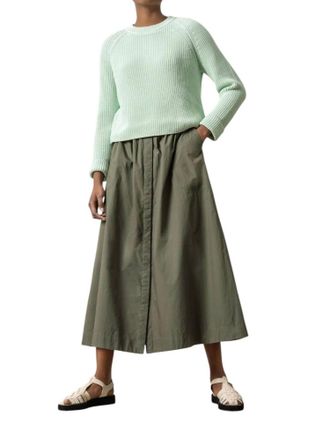 Lilla P Zip Back Raglan Sweater In Pistachio