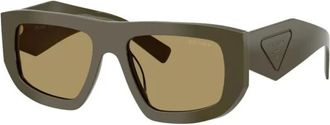 Prada D04Su Zonnebril - Dames - Zonnebrillen - Groen - 53 MM - Accessoires