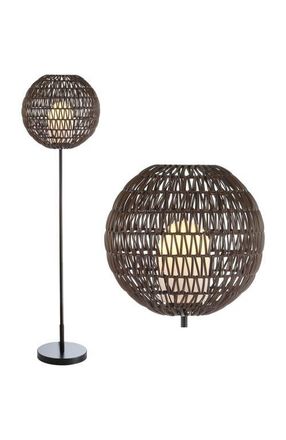 Jonathan Y Designs Bea 61 Outdoor Woven Globe LED Floor Lamp, Coffee/Black at Nordstrom