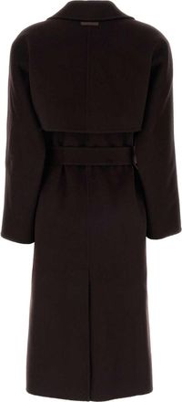 Calvin Klein Womens Wool Coat Brown Polyester