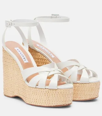 Aquazzura Copacabana leather wedge sandals