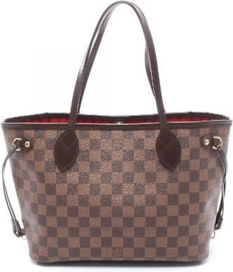 Louis Vuitton Pre-owned Neverfull Damier Tote Bag - Dames - Vintage Shopper - Bruin - ONE Size - Leer - Vintage