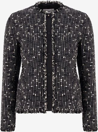 Moncler Tweed-Kost&uuml;mjacke mit Schoss Verneuil