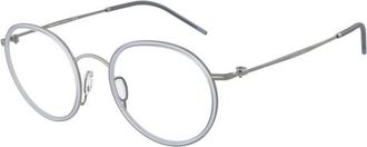 Giorgio Armani Round Metal Frame - Heren - Brillen - Grijs - 47 MM - Accessoires