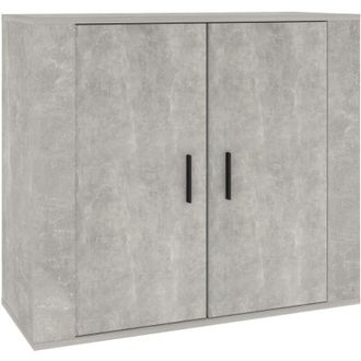 vidaXL Vidaxl - Aparador De Madera Contrachapada Gris Hormig&oacute;n 80x33x70 Cm