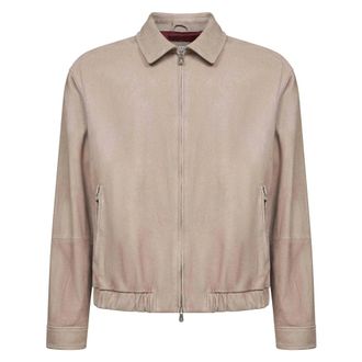 Brunello Cucinelli Jassen, Heren, Beige, M, Su&egrave;de, Country Su&egrave;de Bovenkleding Jas