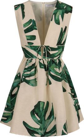 Raquel Diniz Womens Linen And Silk Dress - Ivory - Size EU 40 (Womens)