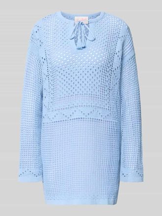 MC2 Saint Barth Strickkleid mit Tunikakragen und Bindung Modell ALICIA in Blau, Gr&ouml;&szlig;e XL