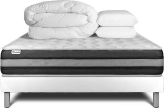 VITALIT Pack Colch&oacute;n Blanco Muelles Y Viscoel&aacute;stica 200 X 200