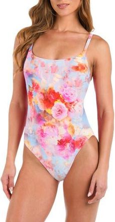 L'agence Remi Floral Print One-Piece Swimsuit in Pink Multi at Nordstrom Rack, Size X-Large