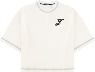 Jacquemus Neutrals Letro Contrast Stitching T-Shirt