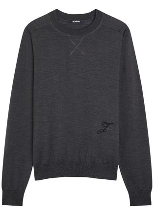 Jacquemus Le Sweater Merino Wool-blend Jumper - Dark Grey - XL
