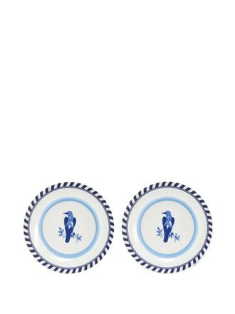 Pols Potten Borden met vogel-patroon - Blauw