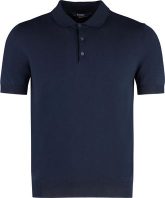K-Way Pleyne Gebreid Katoenen Poloshirt - Heren - Polos - Blauw - 2XL - Katoen - Tops