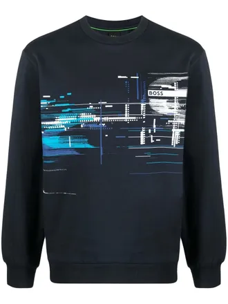 BOSS Salbonic sweatshirt - men - Cotton/Polyester/Elastane - 4XL - Blue