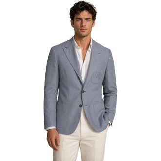 Dolce & Gabbana Blazers, male, Blue, Size: L Single-breasted Jacket