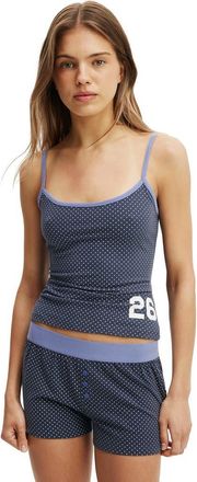 Cotton On Womens Dreamy Soft Longline Cami in Mini Polka Dot Steely Blue at Nordstrom, Size Xx-Small