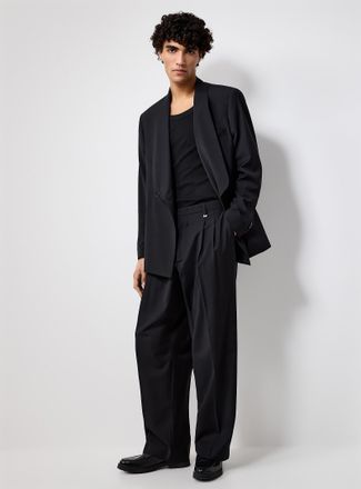 IM BRIAN Mens Black double-pleated pant Loose fit